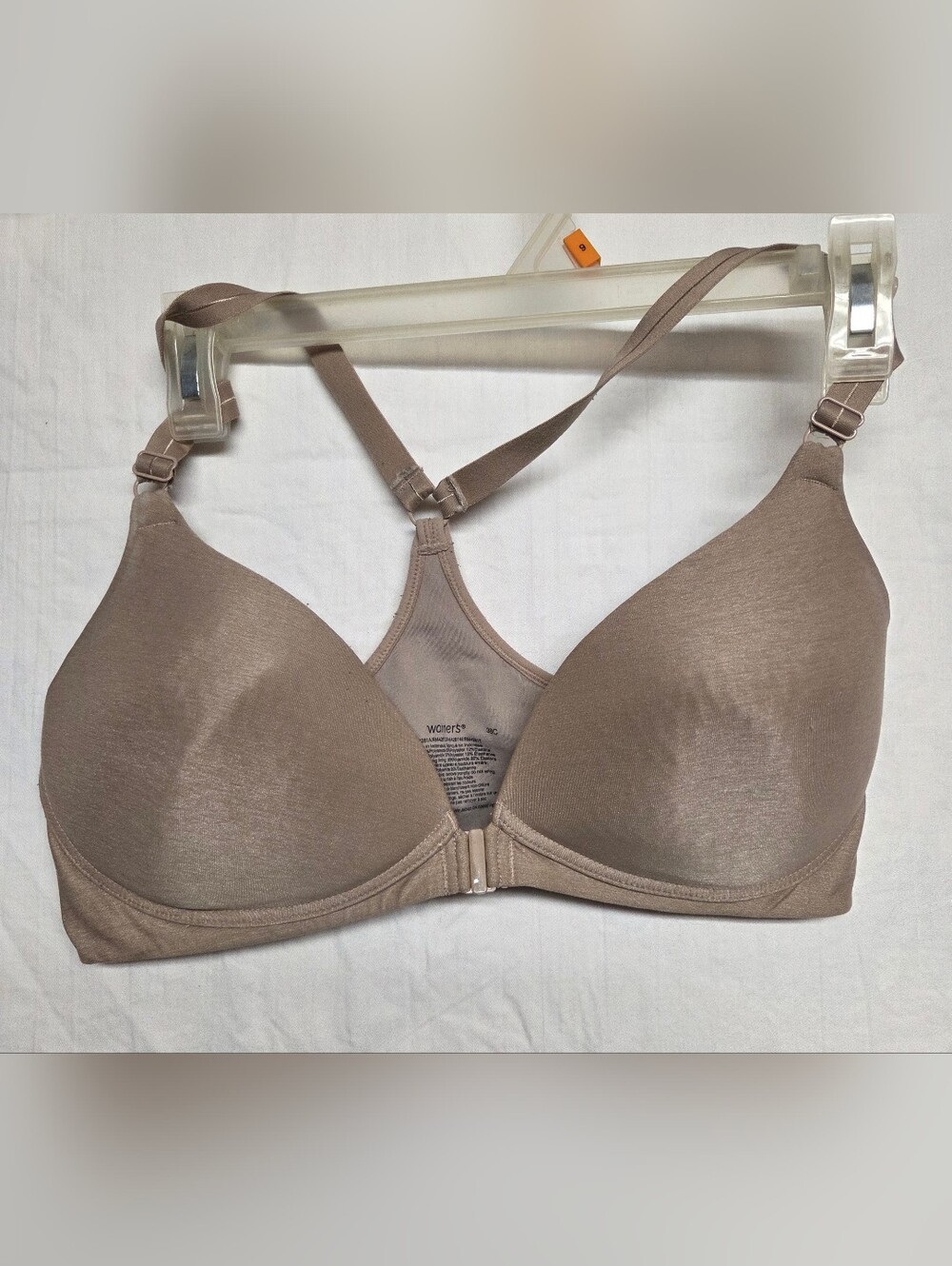 Warner's Taupe Seamless Front-Closure Wireless Bra #87